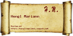 Hengl Mariann névjegykártya